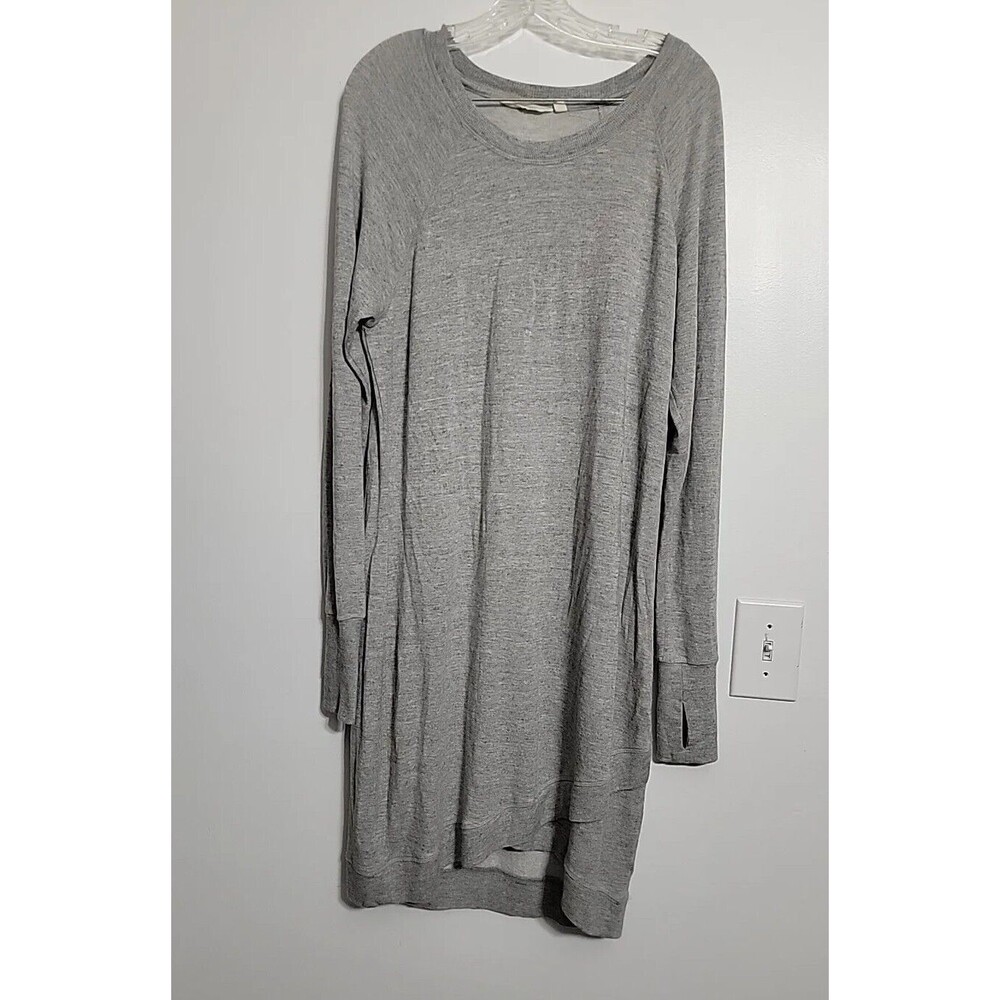 Athleta Crisscross Gray modal tunic sweatshirt dress grey LT With Thumb Holes